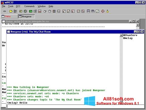 Captură de ecran mIRC pentru Windows 8.1
