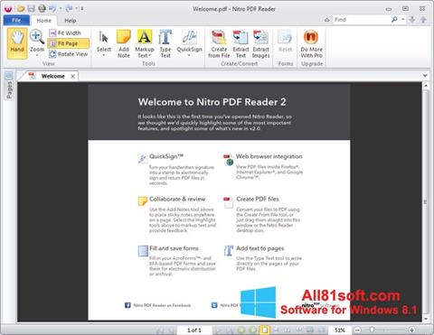Captură de ecran Nitro PDF Reader pentru Windows 8.1