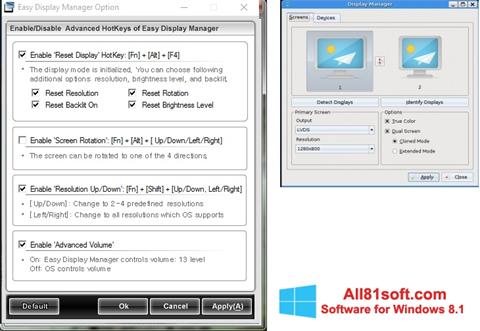 Captură de ecran Easy Display Manager pentru Windows 8.1
