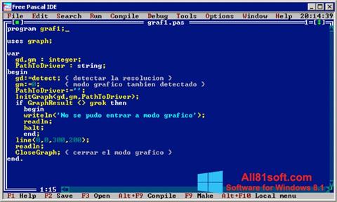 Captură de ecran Free Pascal pentru Windows 8.1