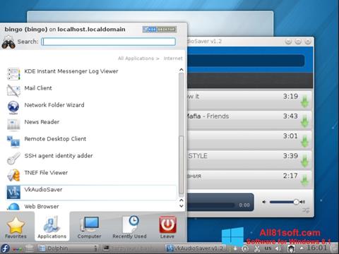 Captură de ecran VkAudioSaver pentru Windows 8.1