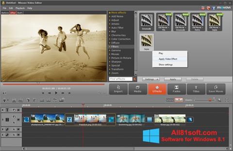Captură de ecran Movavi Video Editor pentru Windows 8.1